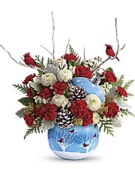 Teleflora’s Cardinals In The Snow Ornament