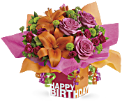 Teleflora's Rosy Birthday Present Flowers