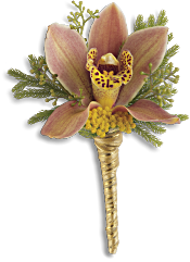 Sunset Orchid Boutonniere Flowers
