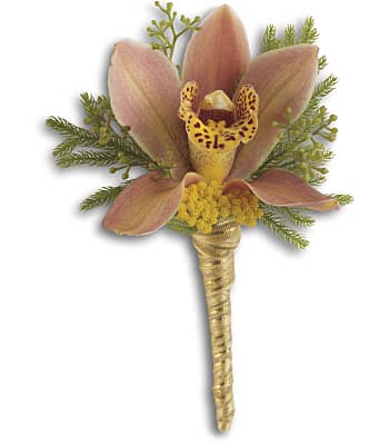 Sunset Orchid Boutonniere Flowers