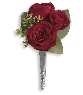 King's Red Rose Boutonniere Flowers