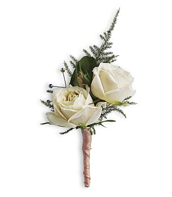 White Tie Boutonniere Flowers
