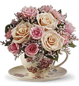 Teleflora's Victorian Teacup Bouquet, picture