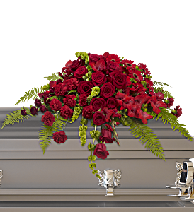 Red Rose Sanctuary Casket Spray, picture