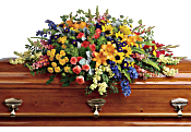 Colorful Reflections Casket Spray Flowers