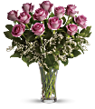 Make Me Blush - Dozen Long Stemmed Pink Roses Flowers
