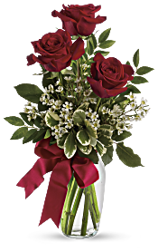 Thoughts of You Bouquet with Red Roses Flowers