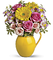 Teleflora's Sunny Day Pitcher Of Charm Flowers