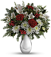 Teleflora's Silver And Snowflakes Bouquet Flowers