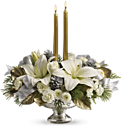 Teleflora's Silver And Gold Centerpiece Flowers