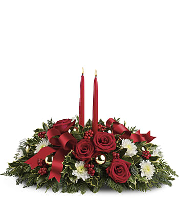 Holiday Shimmer Centrepiece Flowers