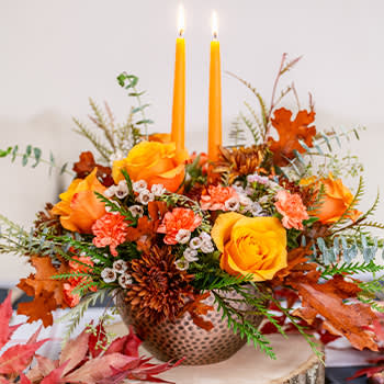 Teleflora's Gleaming Copper Centerpiece