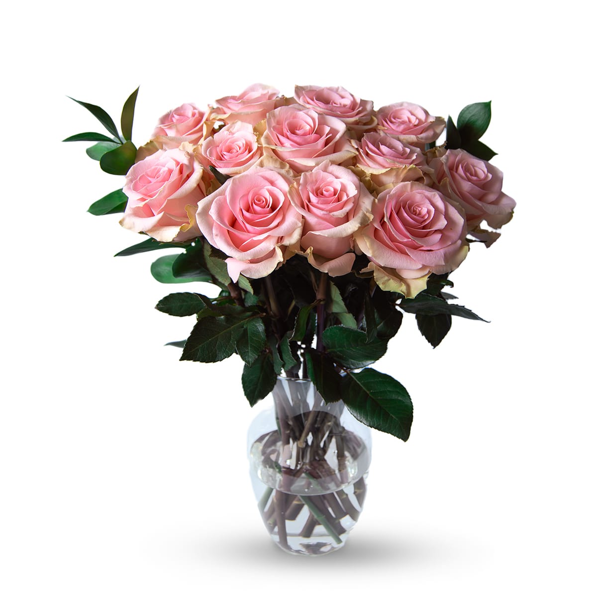 Farm Fresh Pink Roses with Vase