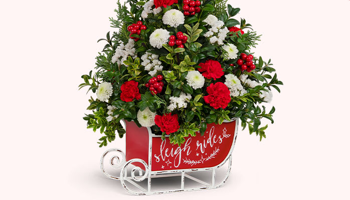 Teleflora's Festive Sleigh Tree Bouquet
