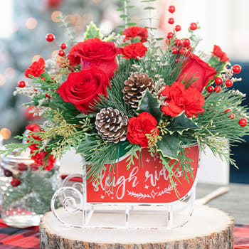Teleflora's Vintage Sleigh Ride Bouquet
