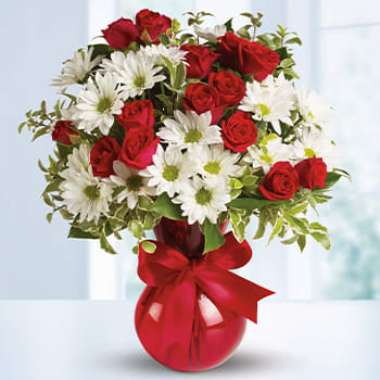 Red, White And You Bouquet <br>by Teleflora