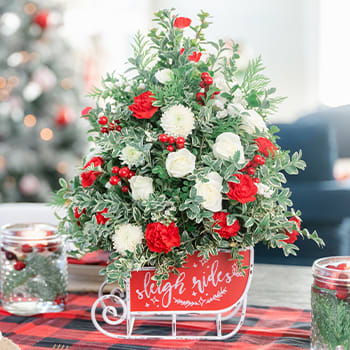 Teleflora's Festive Sleigh Tree Bouquet