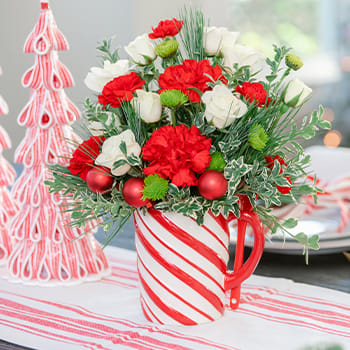 Teleflora's Send a Hug Candy Cane Greeting Bouquet