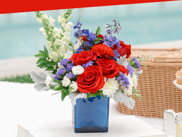 Teleflora's Red, White, & Blooms Bouquet