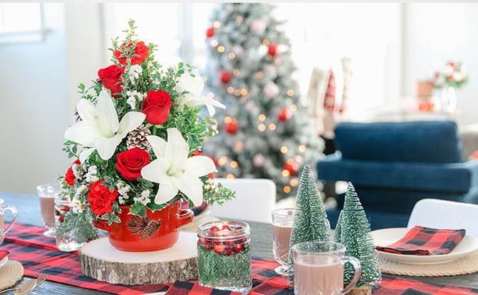 Teleflora's Christmas Lilies Tree Bouquet
