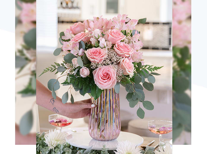 Teleflora's Rosy Iridescence Bouquet