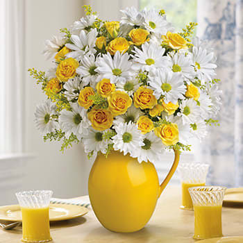 Teleflora's Sunny Day Pitcher of Daisies