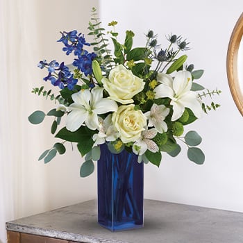 Teleflora's Calming Cobalt Bouquet