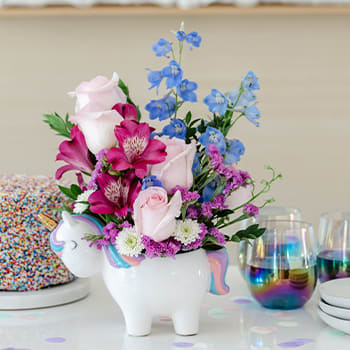 Teleflora's Enchanting Pastels Unicorn Bouquet