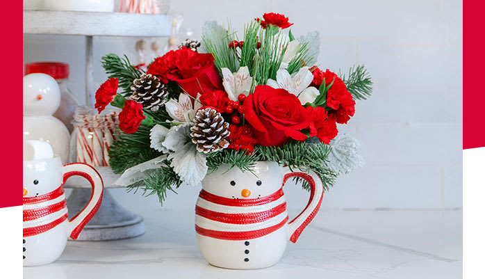 Teleflora's Send A Hug Christmas Frosty Bouquet