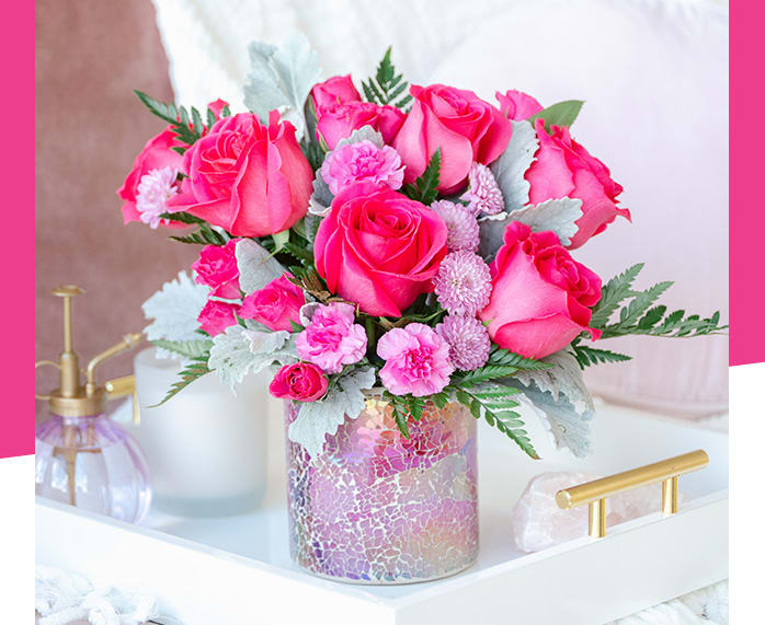 Teleflora's Radiantly Rosy Bouquet