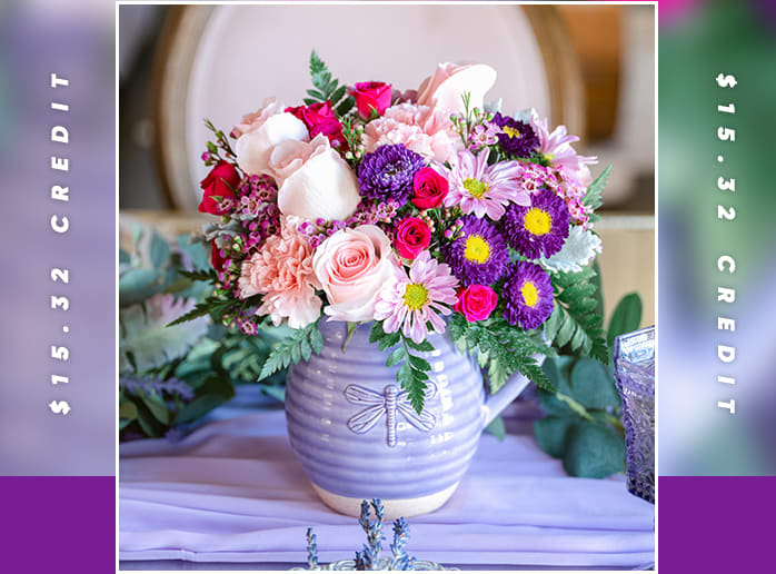 Teleflora's Playful Pitcher Bouquet