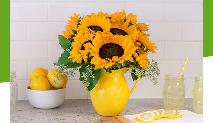 Teleflora's Sunny Day Pitcher of Sunflowers