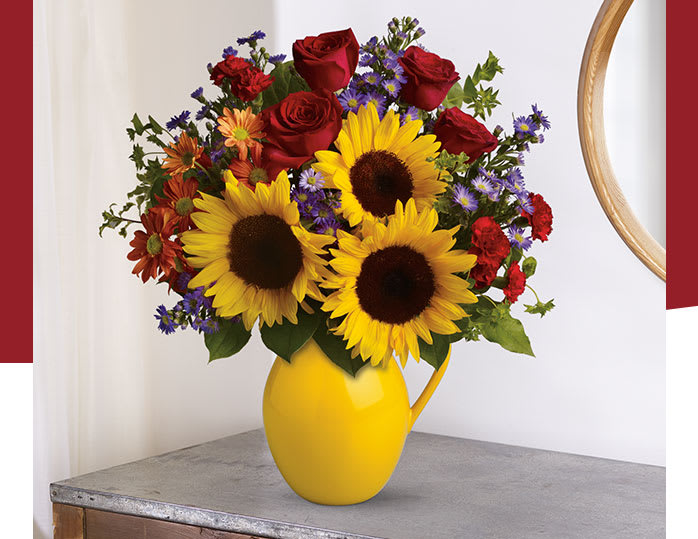 Teleflora's Sunny Day Pitcher of Joy