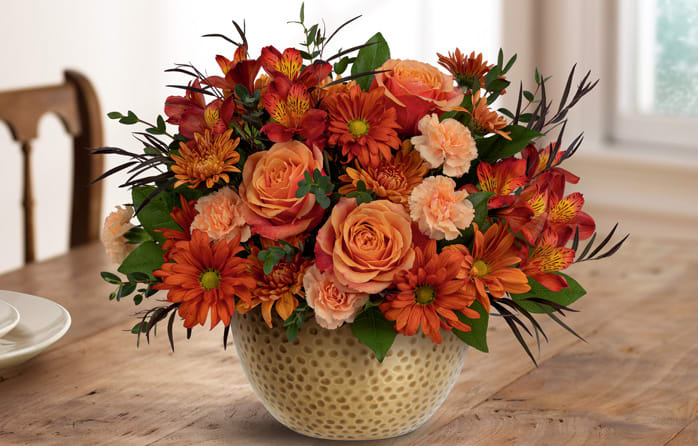 Teleflora's Vintage Gold Centerpiece