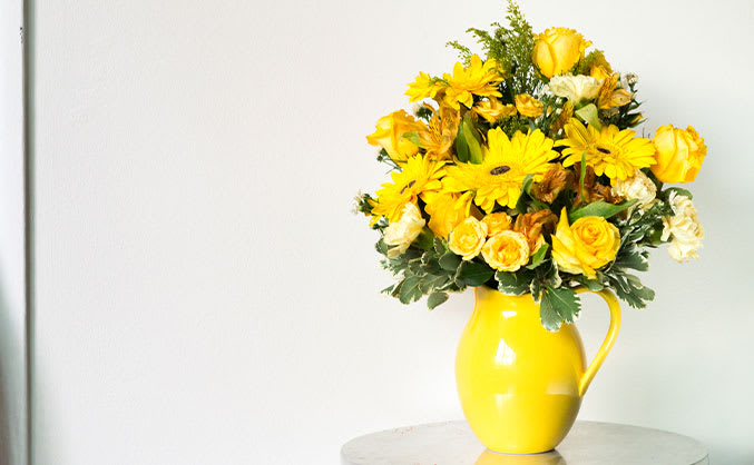 Teleflora's Sunny Day Pitcher of Cheer