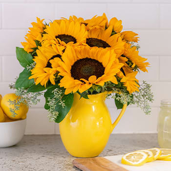 Teleflora's Sunny Day Pitcher of Sunflowers