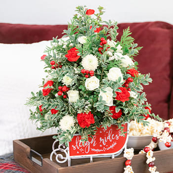 Teleflora's Festive Sleigh Tree Bouquet