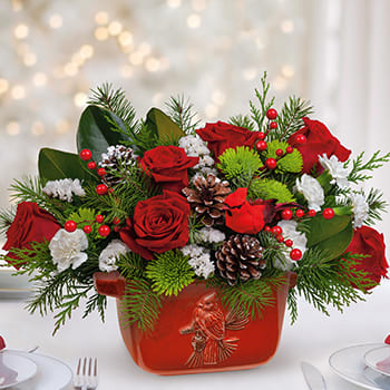 Teleflora's Classic Cardinal Centerpiece