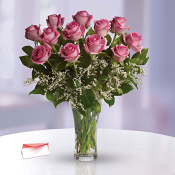 Make Me Blush - Dozen Long Stemmed Pink Roses