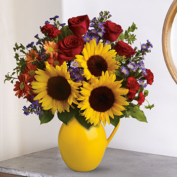 Teleflora's Sunny Day Pitcher of Joy