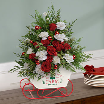 Teleflora's Joyful Holiday Tree Bouquet