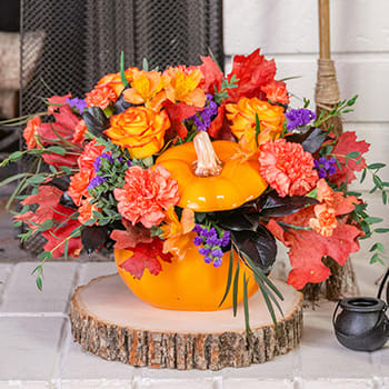 Teleflora's Hauntingly Pretty Pumpkin Bouquet