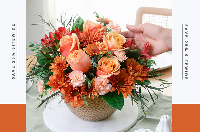 Teleflora's Vintage Gold Centerpiece