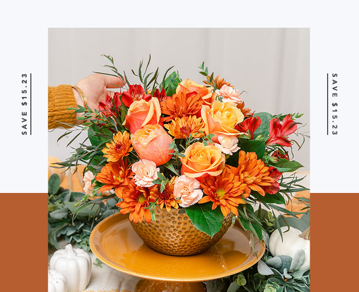 Teleflora's Vintage Gold Centerpiece