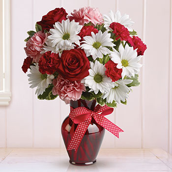 Hugs and Kisses Bouquet with Red Roses