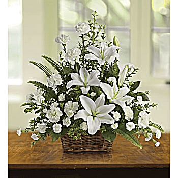 Peaceful White Lilies Basket