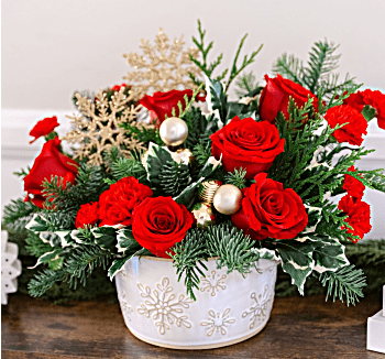 Teleflora's Snowflake Symphony Centerpiece