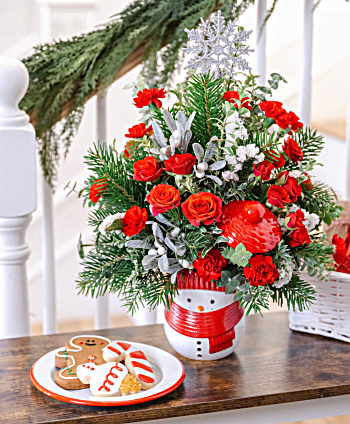Teleflora's Snowman Surprise Tree