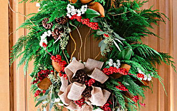 Décorez avec une couronne de Noël