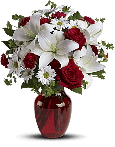 Be My Love Bouquet with red roses and lilies